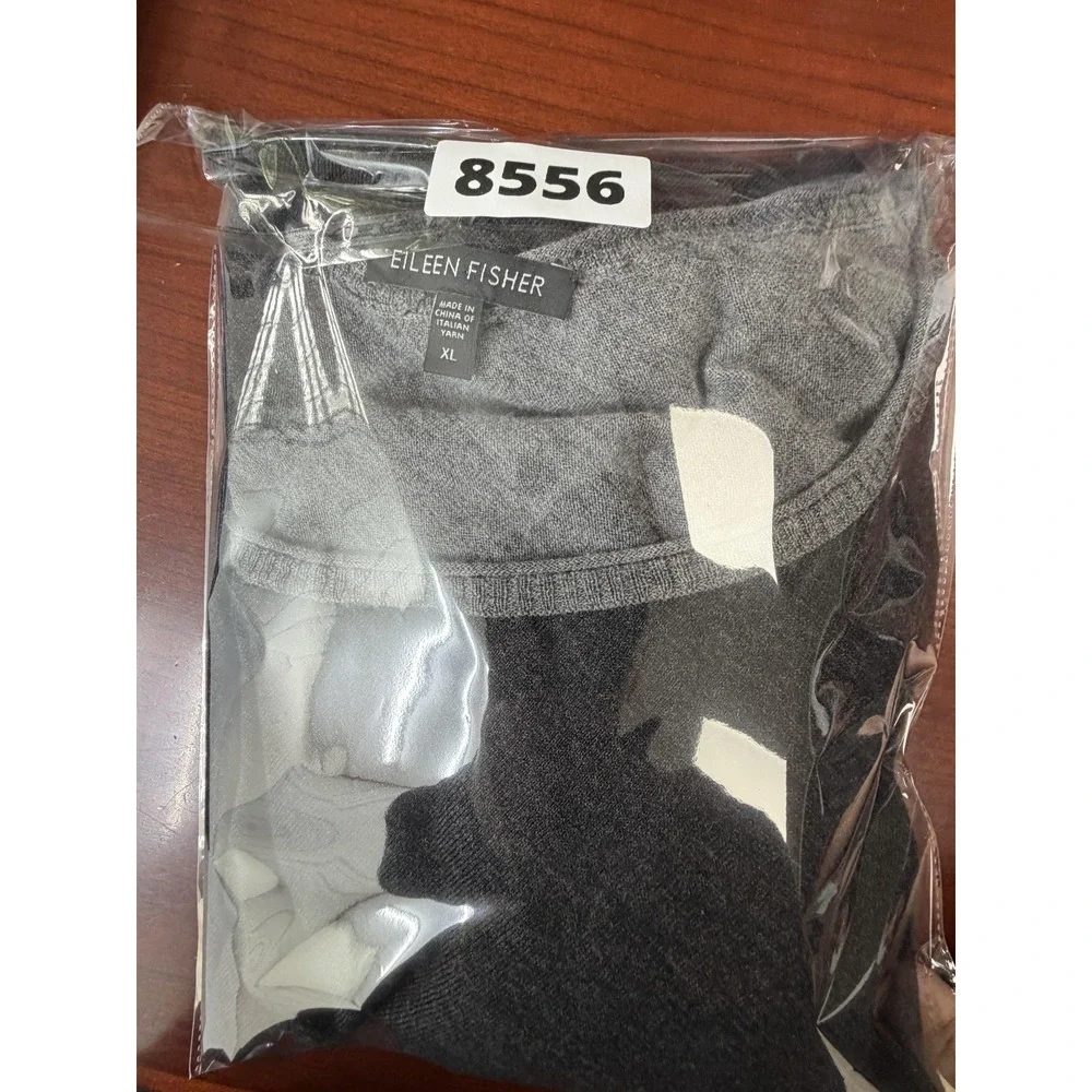 Eileen Fisher Sweater Womens XL Gray 100% Merino Wool Boat Neck Dolman Knit